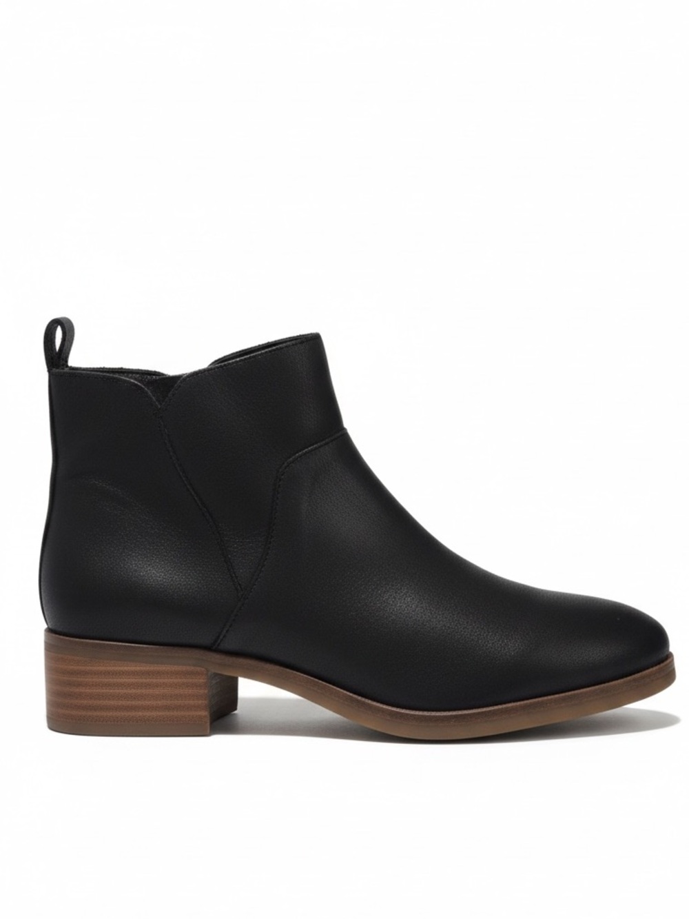 Lucky Brand NEW Leather Prenma Black 7.5 Zip Ankle Boots Booties Boho Block Heel